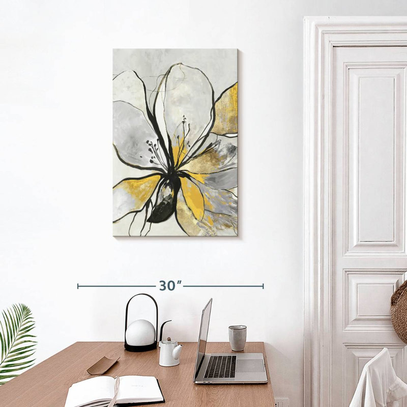 Harnek Outline Floral II, version jaune, H 30 po x l 20 po
