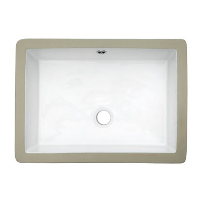 Lavabo de salle de bain encastré en céramique blanche avec trop-plein COUOKO L 19 po x l 14 po
