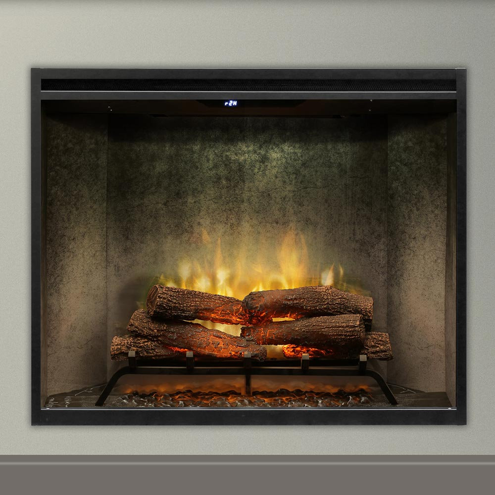 Dimplex Revillusion Electric Firebox Weathered Concrete interior -  Realistic Flame u0026 Logs u0026 Reviews | Wayfair
