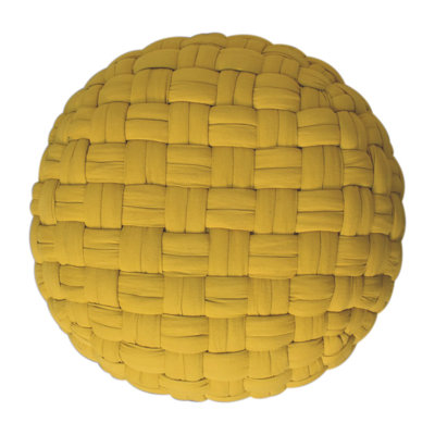 Kresten 48cm Wide Round Solid Colour Pouffe Ottoman