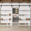 Porte de grange double 84 "en bois et bibliothèque apprêtée avec trousse de quincaillerie de fixation-103256419