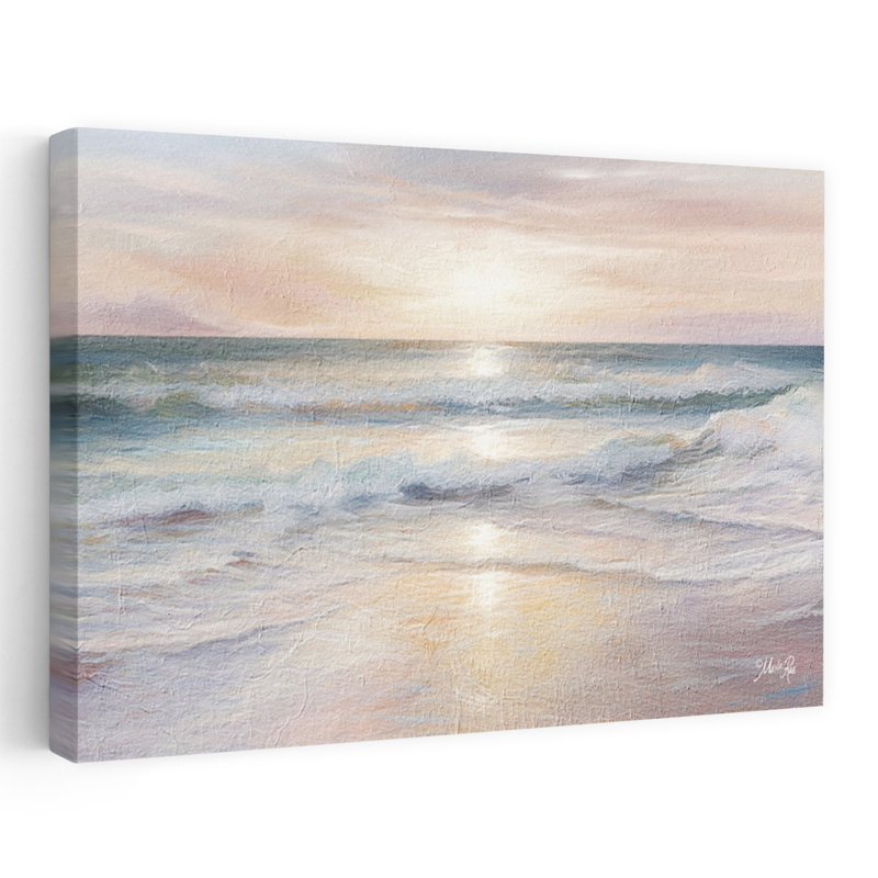 Majestic Waves II, art abstrait de paysage côtier, H 16 po x l 24 po