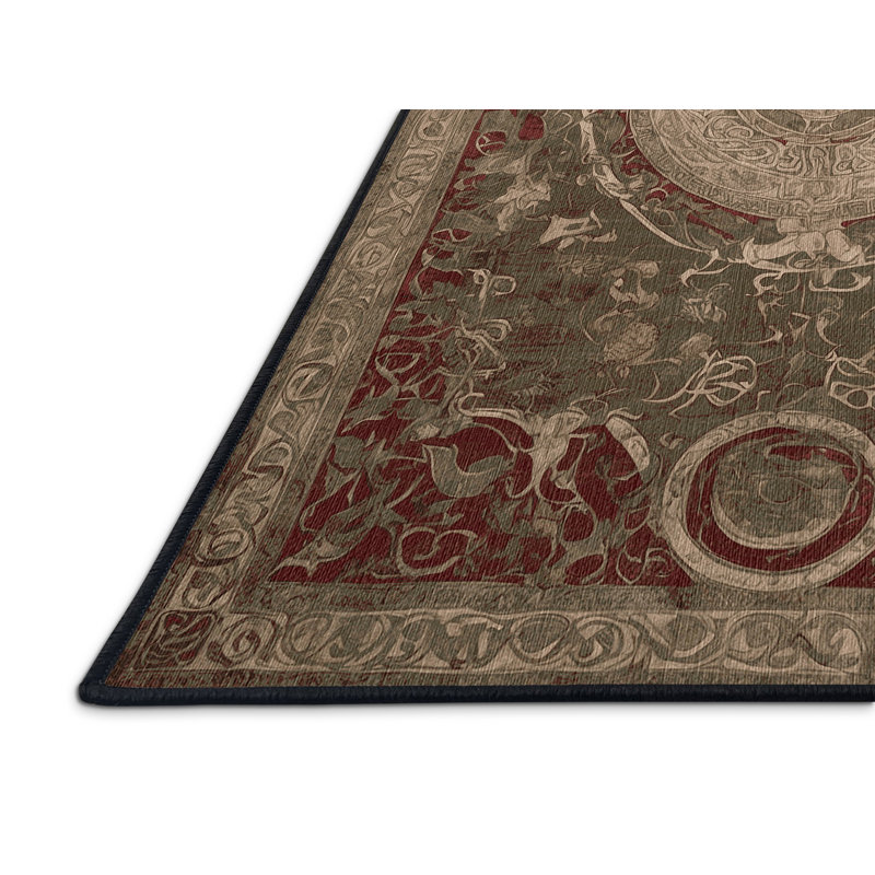 Tapis brun lavable à la machine, Carré 4 pi