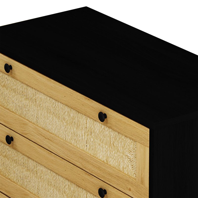 Armoire de rangement 3 tiroirs, Noir