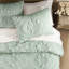 Édredon simple en sauge, avec un motif floral romantique, une douceur gonflée, un tissu respirant, - standard 100 et toutes saisons sauge 2 pièces, motif, texture, tricot, sécuritaire