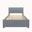 Lit plateforme double en velours avec lit gigogne-520215621