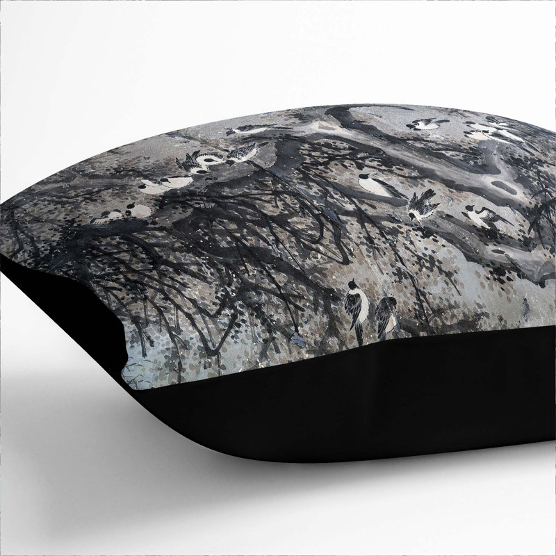 Square Throw Cushion, Black, 40cm H x 40cm W x 15cm D