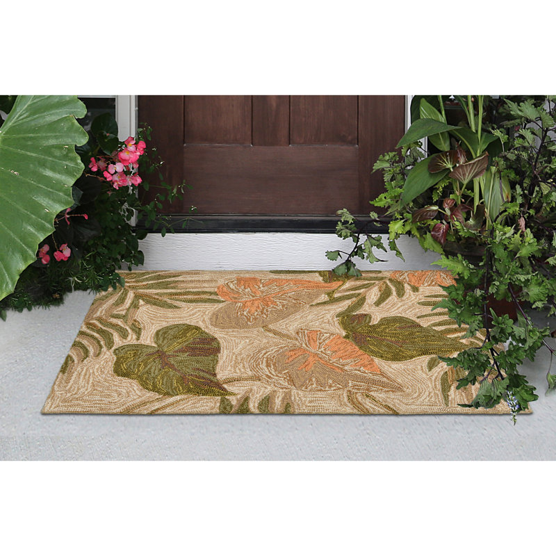 Tapis d'intérieur / extérieur brun clair touffeté à la main Demirhan, Rectangle 2 pi x 3 pi