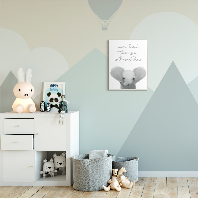 Annabel plus aimée que vous ne le saurez jamais Éléphant mignon, H 19 po x l 13 po x P 0,5 po, Plaque murale
