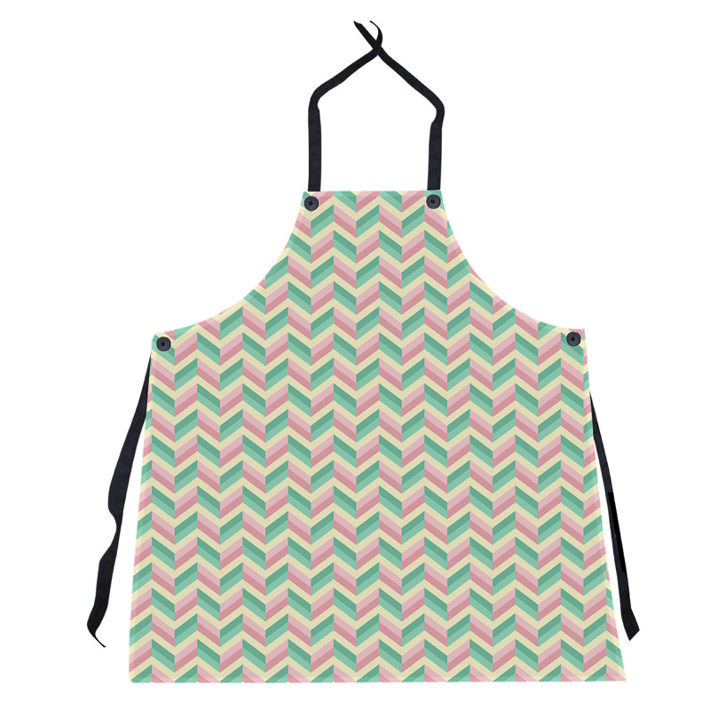 Bib Apron, Green/Pink