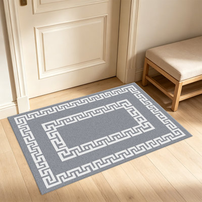 Tapis grecs Key Border pour le salon, doux et confortable, convient à toutes les saisons, facile à entretenir, tapis de sol intérieur lavable à la machine, sous la table de ferme convenant à la chambre à coucher, à la salle à manger, au bureau, au patio, au balcon, à la décoration intérieure