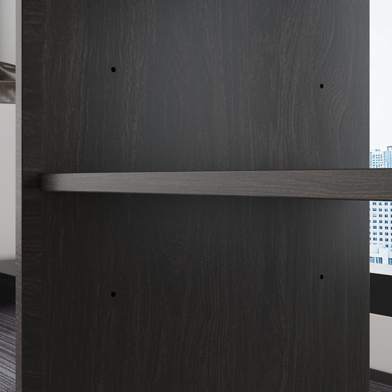 L-Shaped Metal Base Writing Desk, Grey/Black, Grey