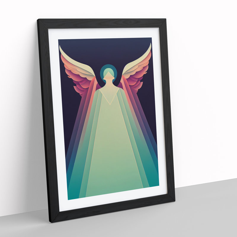 Art Deco Angel Vol.1 - Print, Black Framed Paper, 64cm H x 46cm W x 2cm D