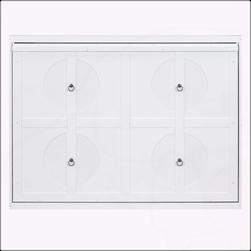 Lit escamotable double pleine grandeur, Double, Blanc