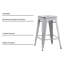 Tabouret de comptoir industriel en métal blanc antique