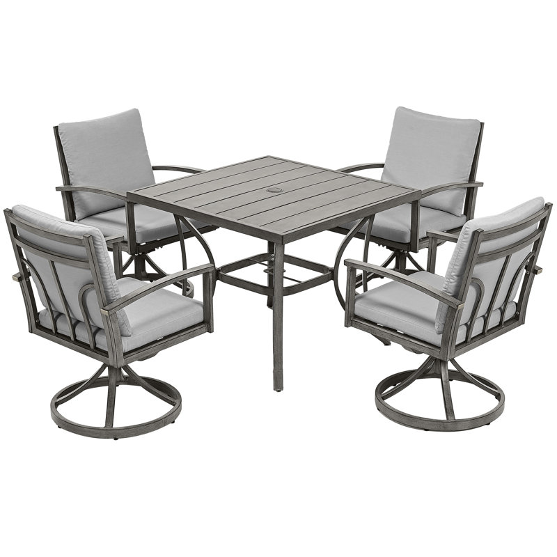 Freada 4 - Person Patio Dining Set with Square Table , Cushions Included