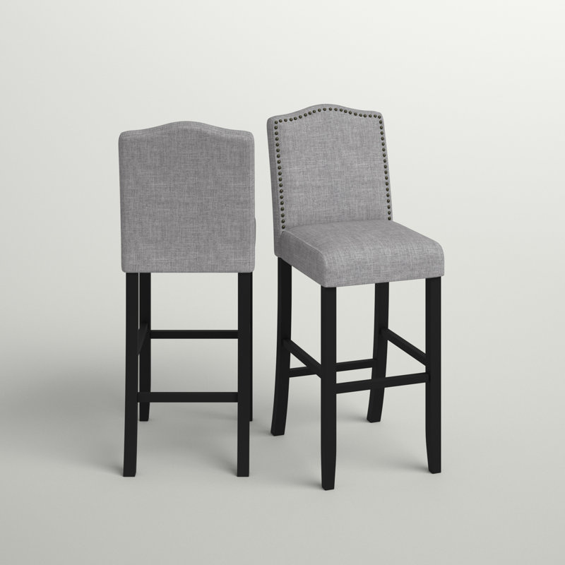 Knutson Solid Wood 29.38" Bar Stool, Gray, Bar Stool (29.38" Seat Height)
