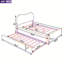 Lit plateforme double tapissier pleine grandeur avec pieds de support en bois et lit gigogne simple-4598168-4598169