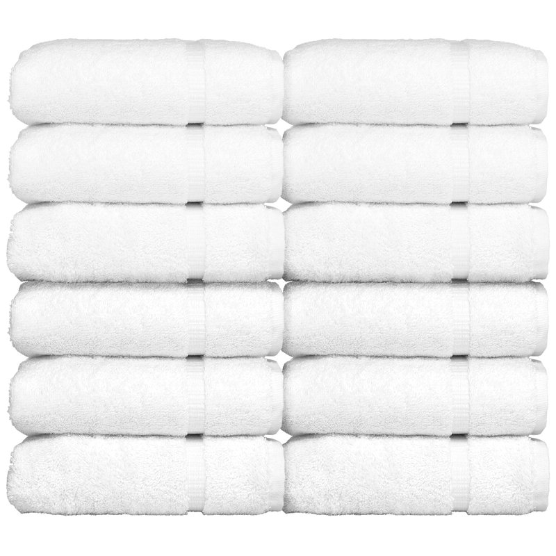 100% Cotton Washcloth Towel Set, White