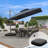 Yamari 11' Square Advanced Fabric Cantilever Umbrella with wheeled Base-1448938720