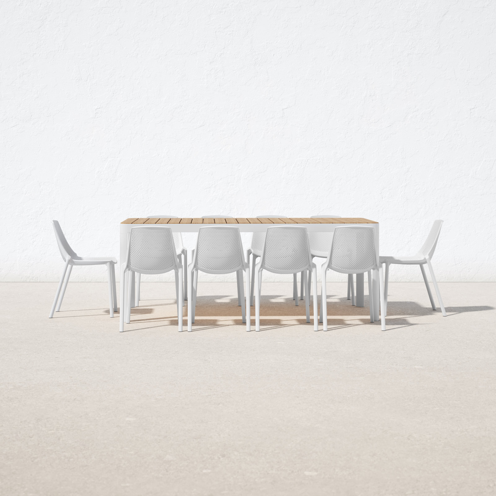 Rafael 82'' Rectangular 10 - Person Outdoor Dining Set