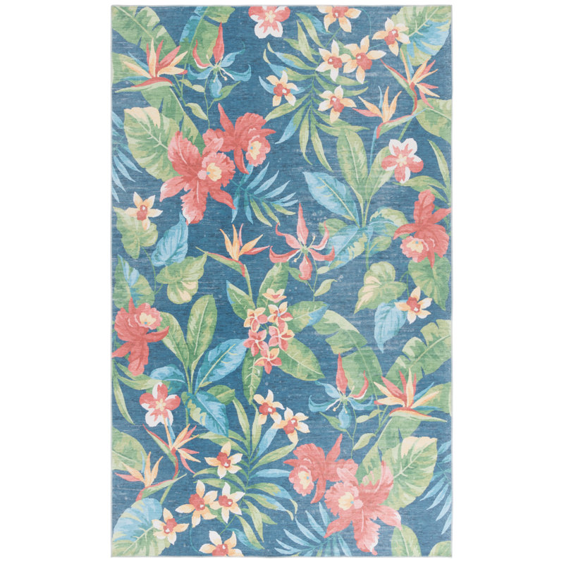 Caralina Performance Machine Washable Floral Rug, Rectangle 9' x 12'