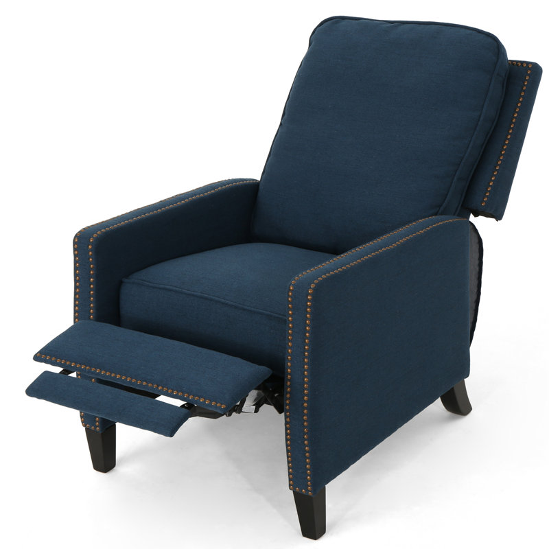 Persaud Recliner, Navy Blue Polyester