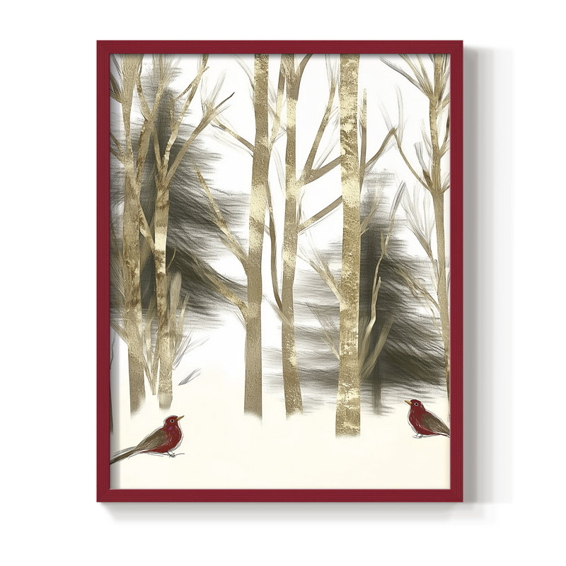 «Christmas Holiday Art», impression encadrée - bois massif, H 11 po x l 9 po, Rouge