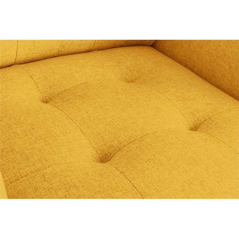 Fauteuil de canapé confortable et moelleux avec dossier robuste pour la détente, Lin jaune