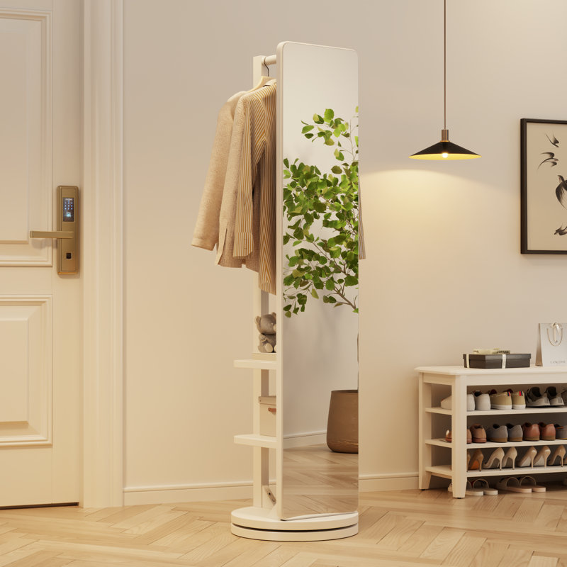 Miroir pleine grandeur Aevah, 70 pi H × 20 pi L × 14,6 pi P, Mobile, Blanc