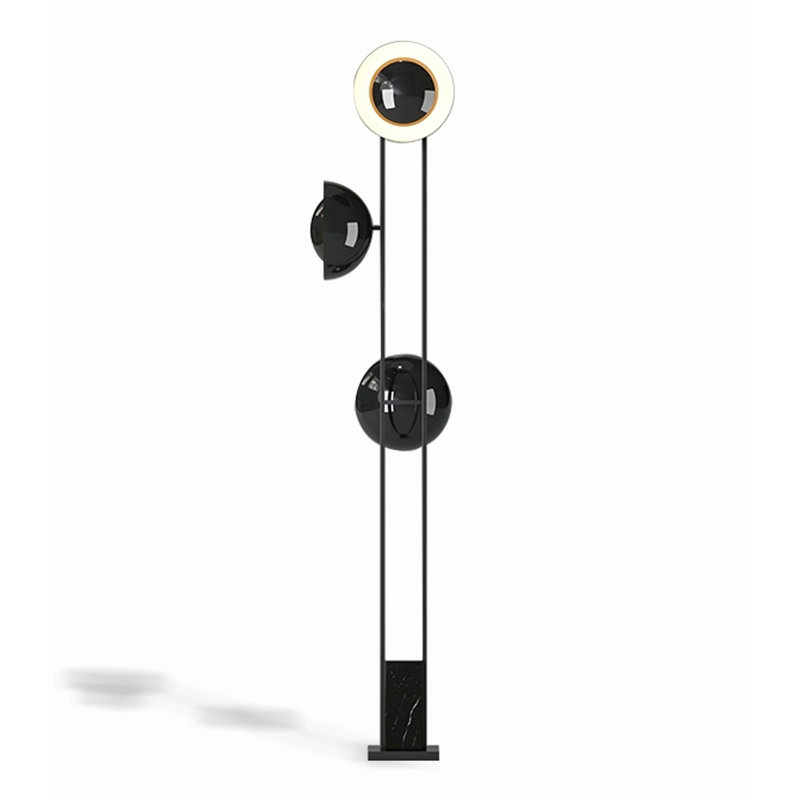 Sleek Linear Metal Frame Warm Glow Floor Lamp