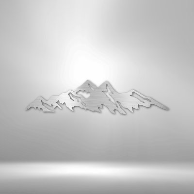 Mountain Ridge Steel Sign Laser Cut Powder Coated Home & Office Metal Wall Decor Multiple Sizes & Colors