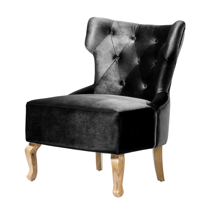Deanna Upholstered Wingback Chair, Black