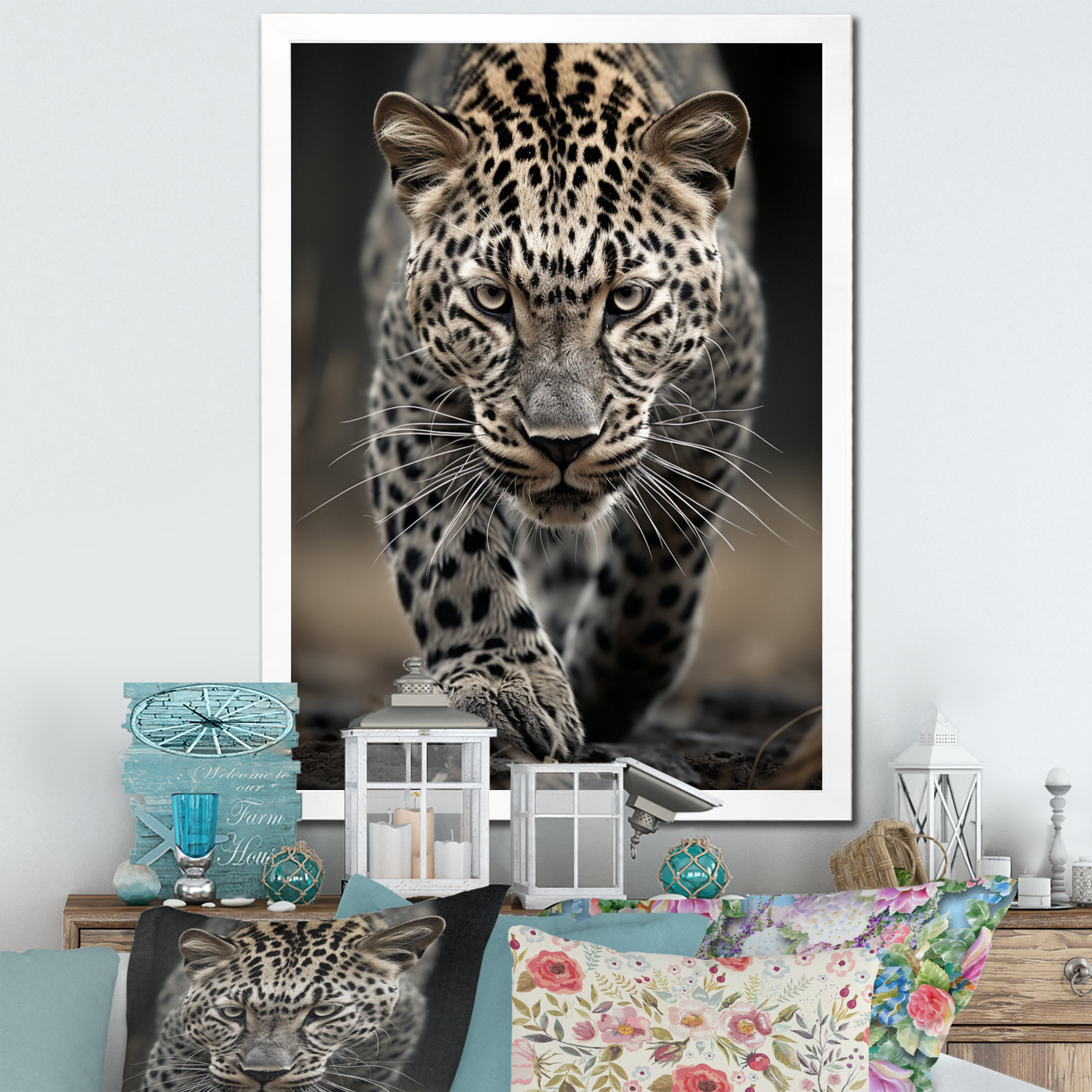 Close Up of Angry Leopard Photo Leopard Pictures Wall Decor Jungle Animal  Pictures for Wall Posters of Wild Animals Jungle Leopard Print Decor Animal