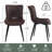 Lynnsey Tufted Leather Upholstered Dining Modern Wingback Side Chairs with Metal Legs-820389092
