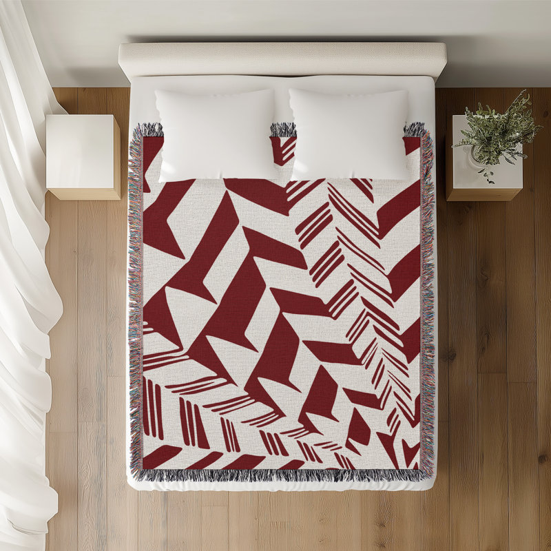 Jeté en coton Kafi, 50 x 60, Rouge