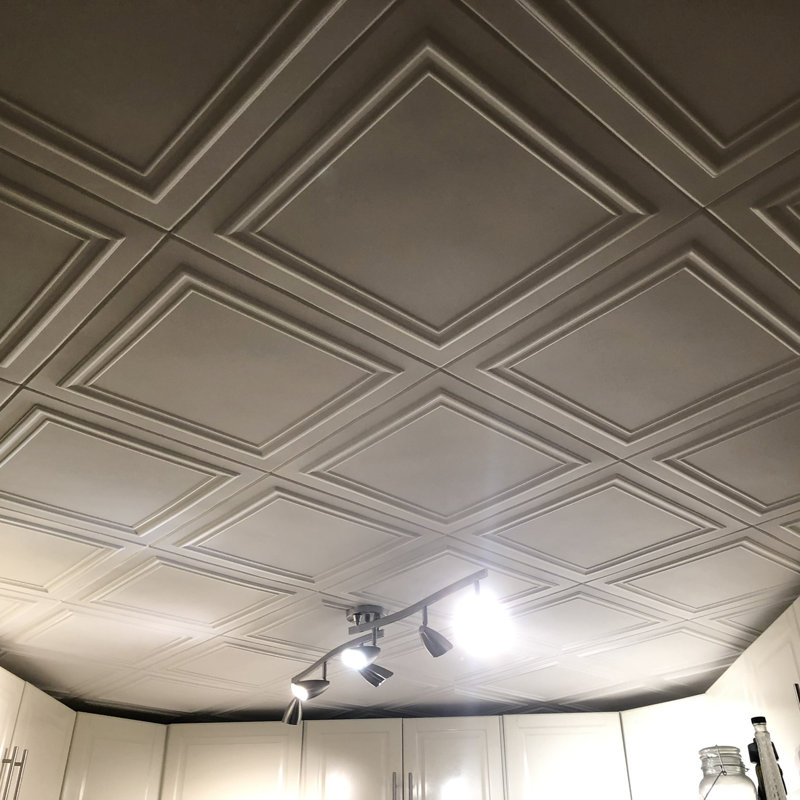 Carreaux de plafond en polystyrène 20X20 avec panneaux décoratifs à coller pour une installation facile à faire soi-même, ainsi que pour la rénovation de la maison et du sous-sol. R24 Stratford, Lot / 8