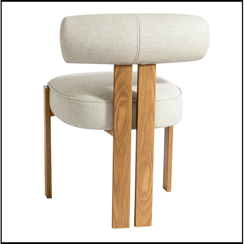 Chaise d'appoint rembourrée avec structure en métal, Crème