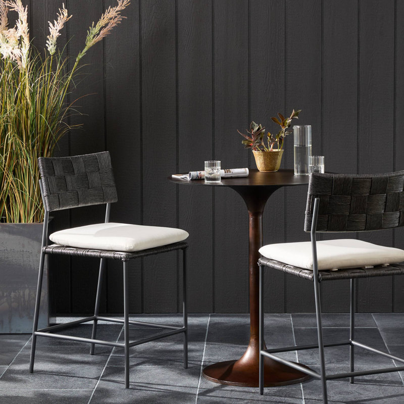 Lima Outdoor Stool-Vintage Coal-Counter, 26.5"