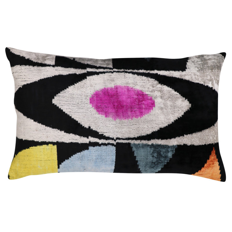  Housse de coussin et insert, Noir / blanc, 16 po x 24 po, Rectangulaire