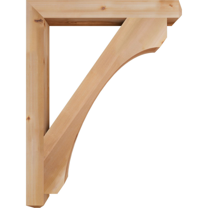 H Wood Bracket/Corbel, Western Red Cedar (Smooth), 48" H x 3.5" W x 36" D