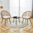 Lesli Outdoor 3-Piece Conversation Set with Rattan & Metal