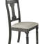 Ensemble de 2 chaises d'appoint en lin brun clair et gris vieilli