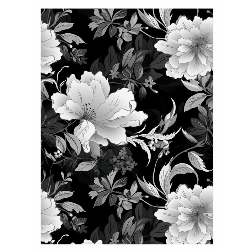 Impression florale «Black Cottage», H 36 po x l 24 po