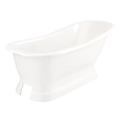 Jude 66" Cast Iron Soaking Freestanding Tub with Pre-Drilled Overflow Hole and Tap Deck - Less Drain