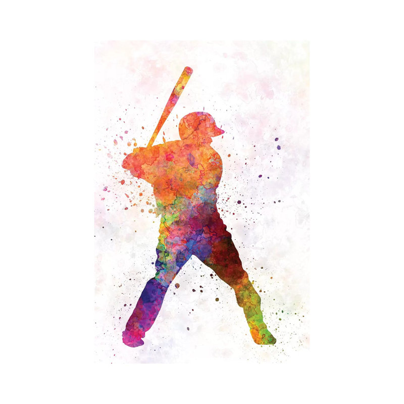" Baseball Player Waiting For A Ball II " by Paul Rommer, H 12 po x l 8 po x P 0,75 po