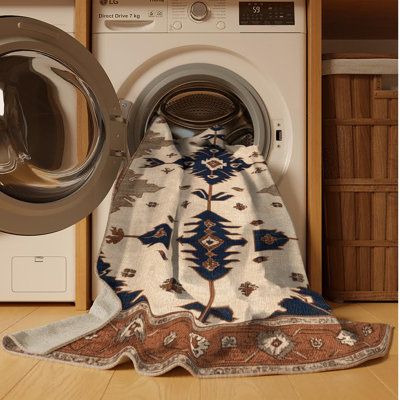 Tapis beige lavable à la machine