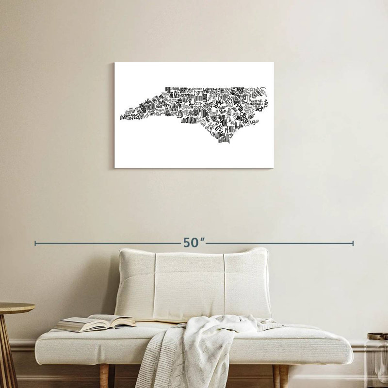 North Carolina Map Typography