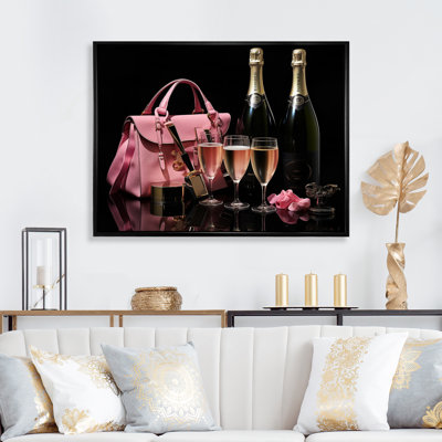 " Pink Fashion Bag & Champagne II "