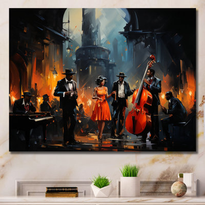 Music In Harlems III - African American Art Canvas Print Wall Art